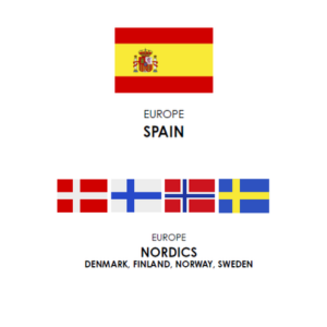 Spain and nordics flags